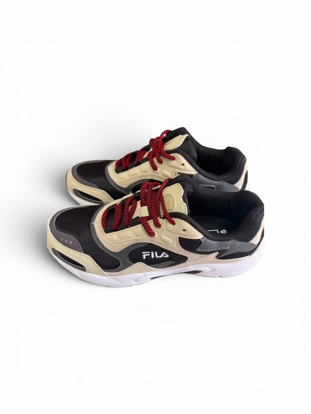 Fila Luminance Black, Cream & Red Low-Top Sneakers